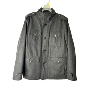 MICHAEL Michael Kors Jacket Size M Grey Wool Blend Utility Cargo Military Field - Picture 1 of 14