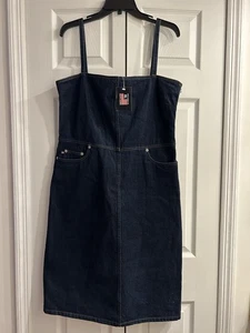 NWT POLO Ralph Lauren Blue Jean Denim Dress~Pockets~38" bust~Size 12 - Picture 1 of 7