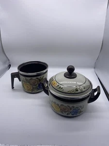 Vintage Asta Ceramic Floral Casserole Dish & Gravy Pot Set with Lid - German - Picture 1 of 12