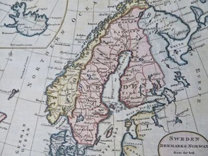 Escandinavia Suecia Dinamarca Noruega Islandia Finlandia Mar Báltico 1788 Kitchin mapa - Imagen 1 de 4