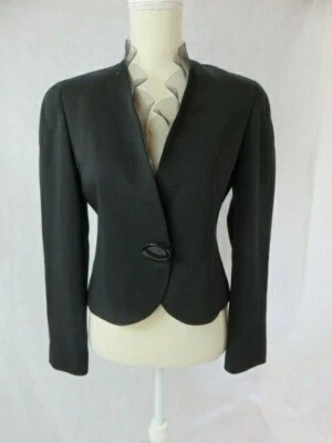 Traje Falda Krizia 100% Lana Negra Detalle Volantes Talla 42 Foto 1 de 4