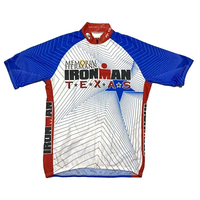 Ironman Triathlon Texas Men's Medium Cycling Jersey Top Full Zip Multicolor - Image 1 of 4