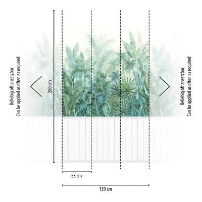 Papel pintado listones de madera y plantas tropicales 39810-1 paneles blancos como creación vinilo Foto 1 de 3
