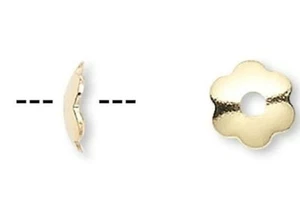 Bead Cap, 1000 Gold Plated Brass 4x1mm Scallop To Fit 4-6mm Beads * - Picture 1 of 2
