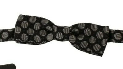 Pajarita Dolce & Gabbana para hombre negra marrón 100 % seda jacquard papillon PVP $150 Foto 1 de 4