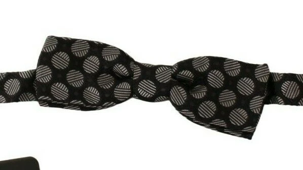 Dolce&Gabbana Men Brown Bow Tie 100 Silk Polka Dot Jacquard Adjustable Papillon
