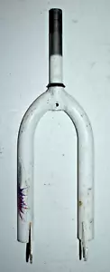 Mid-School Vintage BMX Fork 1" Steerer 155mm White Steel Retro Fast USA Shipper - Picture 1 of 16