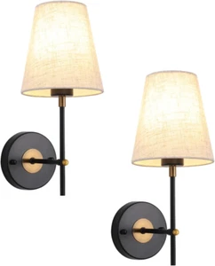 Applique Murale Interieur Vintage Industrial, Lot De 2 Applique Murale Noir Et D - Imagen 1 de 12