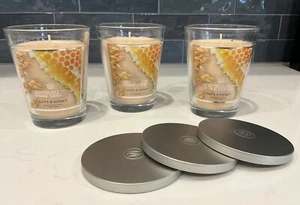 Lot of (3) Target Chesapeake Bay Oats & Honey Candle 11.5 oz Lidded Glass - NEW - Picture 1 of 4