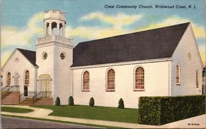 Crest Community Church, Wildwood Crest, New Jersey, USA, Vintage Post Card - Picture 1 of 2