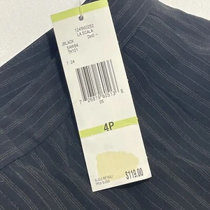 Jones New York Collection Black Pinstripe Trouser Mild Flare Sz 4P - Picture 1 of 13