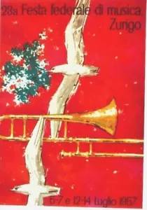 Original vintage poster FOLK MUSIC FESTIVAL ZURICH 1957 - Picture 1 of 1