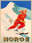 96260 Norge Norway Ski Skiing Scandinavia Travel Decor Wall Print Poster