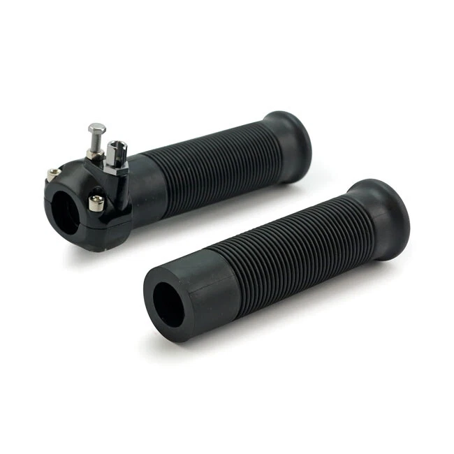 Gasgriff schwarz Motorrad Klemme für 22 mm Lenker mit Anderson Style Griffe - Bild 1 von 1