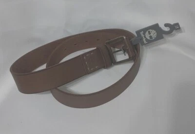Cinturón ancho de cuero genuino marrón mediano Timberland para hombre talla 38 hebilla de latón 46" Foto 1 de 4