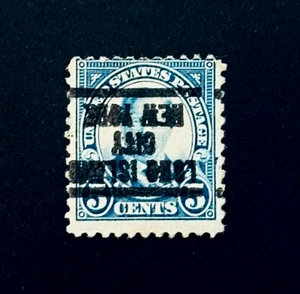 US Stamp - 1927 Roosevelt 5c Precancel Error Invert LONG ISLAND CITY NY r70 - Picture 1 of 2