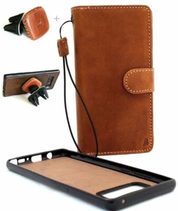 Genuine Leather Case for Galaxy Note 8 Book Wallet Magnetic Closure + Car Holder - Picture 1 of 8