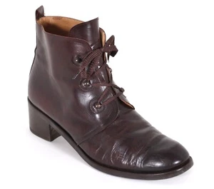 Schnürstiefeletten Blogger Granny Schnürschuhe Vintage Leder Linea 42 - Bild 1 von 4