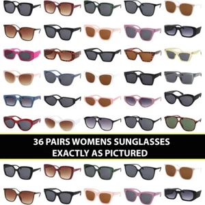 Womens Sunglasses Ladies Glasses 36 Pairs Wholesale Bulk Lot Cat Eye Fashion New - Picture 1 of 24