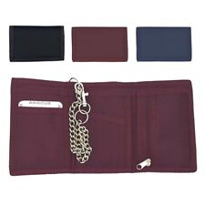 Men's Boys Ripper Canvas Style Wallet with Safety Chain