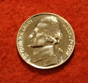 1957-proof Jefferson nickel bu nice date - Picture 1 of 2