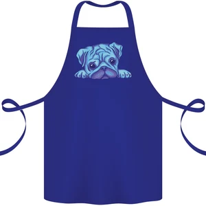 Un Delantal De Algodón De Pug Acuarela Azul 100% Orgánico - Imagen 1 de 16