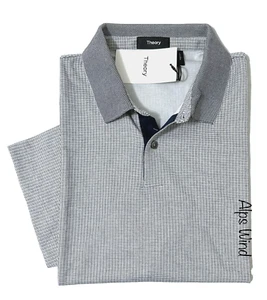 Theory Herren Standard Strick Jacquard Polo Kurzarm Eclipse/Weiß GR-L Neu mit Etikett $ 125 - Bild 1 von 8