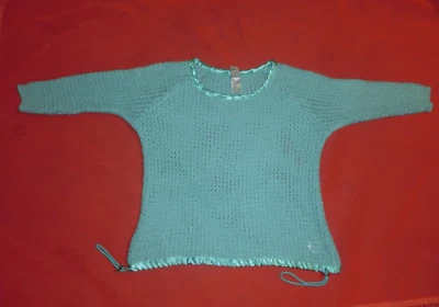 Pullover, 7/8 Ärmel, Damen, Gr. ca. 38, türkis - Bild 1 von 4