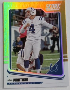 2018 PANINI SCORE FOOTBALL #140 GOLD ZONE ADAM VINATIERI #/50 INDIANAPOLIS COLTS - Picture 1 of 2