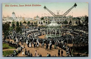 JAPAN BRITISH EXHIBITION ELITE GARDENS LONDON UK 1910 ANTIQUE POSTCARD - Picture 1 of 2