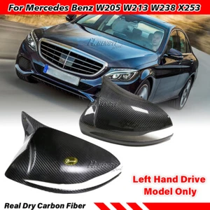 Vera fibra di carbonio Copertura Retrovisore Coppia Per Mercedes Benz W205 LHD - Picture 1 of 7