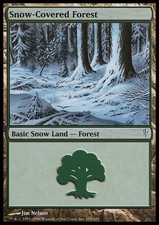 Magic the Gathering MTG Snow-Covered Forest (155) Coldsnap   MP