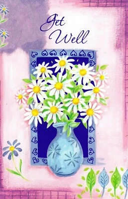Tarjeta Thoughful GET WELL, florero Thinking of You de Premium Greetings +✉ Foto 1 de 4