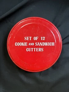 Vintage Set Of 12 Cookie And Sandwich Cutters with Tin - Picture 1 of 8