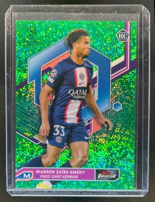 2022 Finest UEFA Warren Zaire-Emery RC Green Speckle Refractor #/125 PSG - Image 1 of 2