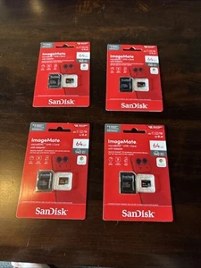 (Lot of 4) SanDisk ImageMate 64GB SDXC USH-I Card (SDSDUN4-064G-AW6KN) - Picture 1 of 2