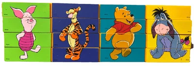 Lote de 4 bloques rompecabezas vintage de Disney WINNIE THE POOH PIGLET TIGGER & EEYORE Foto 1 de 4