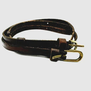 ABERCROMBIE | Kids Girls 13/14 Genuine brown leather double 2 strap buckle belt - Picture 1 of 7