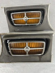 1970 1971 1972 FORD MAVERICK GRABBER COMET FOG LIGHTS ASSEMBLY & BRACKETS PAIR - Picture 1 of 4