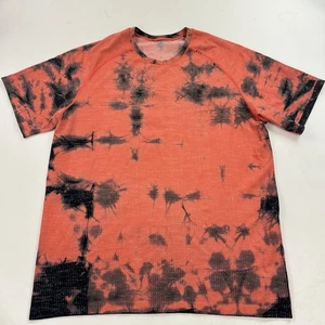 Camisa Manga Corta Lululemon Metal Vent Tech 2.0 Tie Dye Talla XL Gris Rojo - Imagen 1 de 8