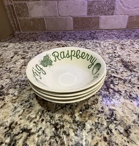 Four (4) Wood & Sons Country Green Cereal Bows ~ MINT - Picture 1 of 9