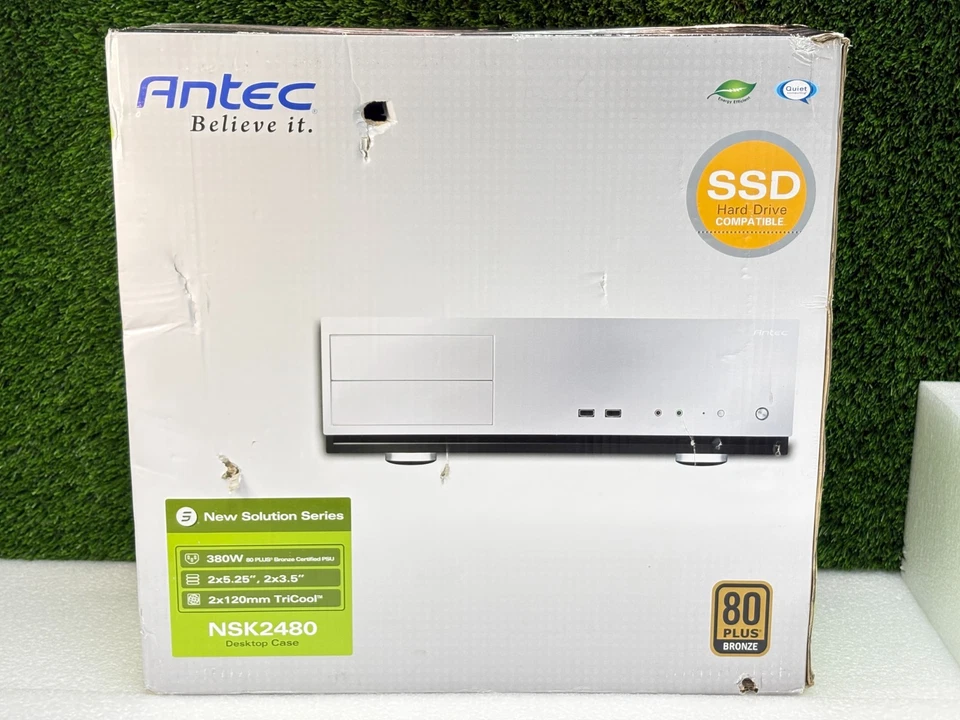 NEW | Antec NSK2480 MicroATX Desktop Silver / Black Chassis Only - Unused - Image 1 of 4