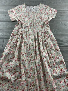 Lanz of Salzburg White Short Sleeve Floral Print Cottagecore Dress Medium NWOT - Picture 1 of 9