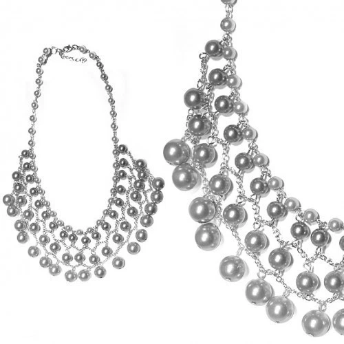 Zigeuner Schick Silber Perlenbesetzt Perlen Ossie ,Eames 3-Tier Ebenen mit - Bild 1 von 1