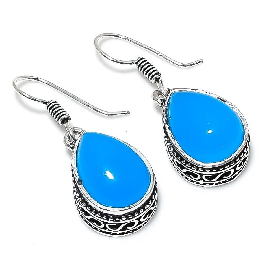 Orecchino di gioielli in argento sterling 925 fatto a mano con pietra... - Immagine 1 di 1