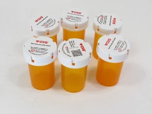 Lote de 6 Botellas de Píldoras Vacías de Plástico VLF-20 3 1/8" Ámbar Hobby y Manualidades - Imagen 1 de 3