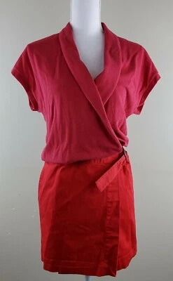 Vestido polo envolvente Lacoste mezclado con cinturón manga corta rojo rosa talla 36 Foto 1 de 4