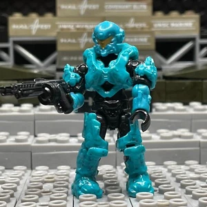 HALO MEGA CONSTRUX BLOKS TEAL SPARTAN COPPERHEAD FIGURE DPW96 UNSC COBRA CLASH - Picture 1 of 6