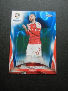 2024 Topps Chrome EURO Blue Lava Refractor /75 Christian Eriksen #43 Denmark - Bild 1 von 2