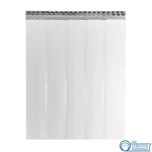 PVC Streifenvorhang Breite 1,20m "glasklar" Lamellen 200/3mm fertig vormontiert  - Bild 1 von 12